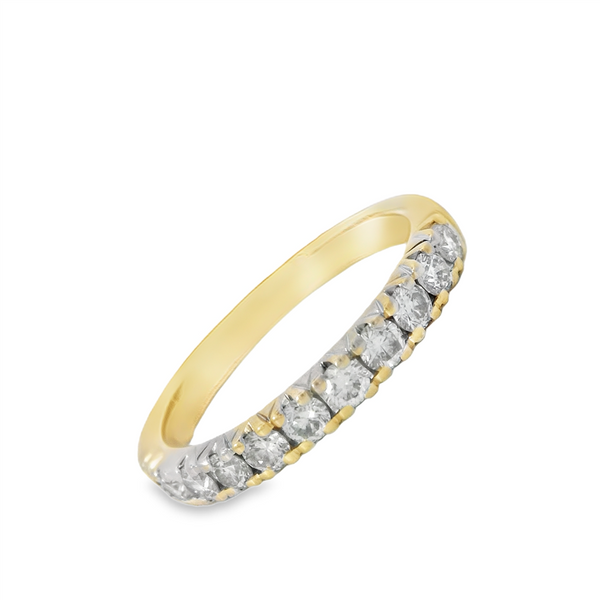 14K Yellow Gold 1/2 Carat Diamond Fishtail Anniversary Band