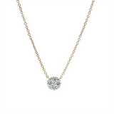 18K Rosé Gold Drop Necklace with 0.84ct Diamond Composite Cluster, 16 Inches