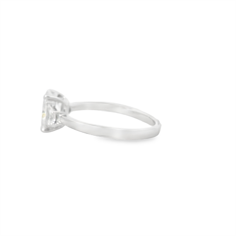 14K Gold White Accented Radiant Cut Lab Grown Diamond Three Stone Engagement Ring - Lab-Grown 1.47 CTW Diamond