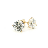 Classic & Contemporary 14K Gold Yellow Lab-Grown 3 Carats Diamond Martini Prong Stud Earrings