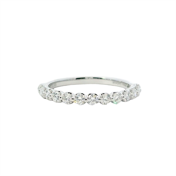 14K White Gold Diamond Band with 13 Round Diamonds - 0.53 Carats