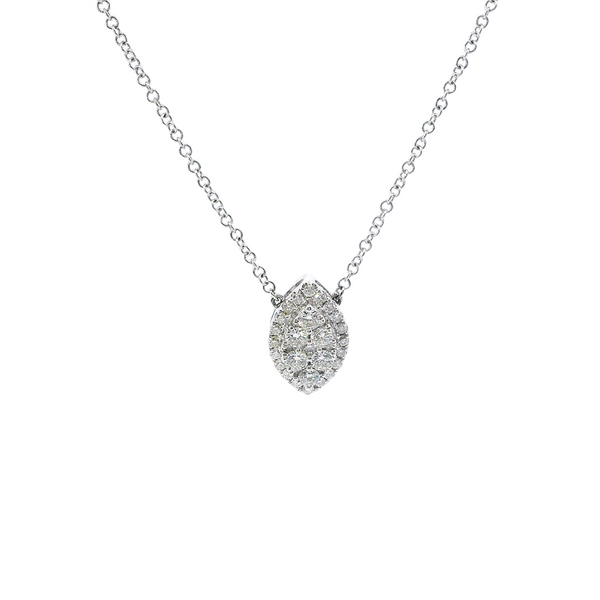 Elegant Diamond Necklaces 18K Gold White 0.38 Carats Diamond Drop Pendant Necklace - 18 Inch