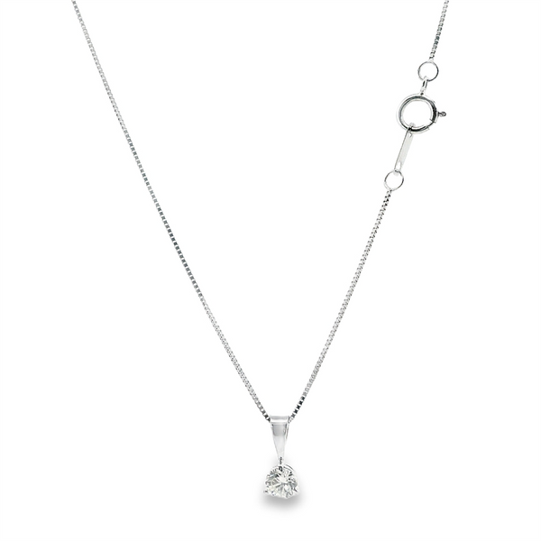 Elegant Diamond Necklaces 10K Gold White 1/4 Carats Diamond Martini Prong Solitaire Pendant Necklace - 18 Inch