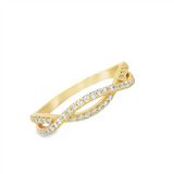 Yellow 14 Karat Gold 1/3 Carats Diamond Twist Anniversary Band