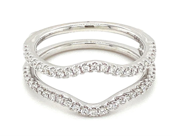 Classic & Luxurious Diamond Ring Guards  14K White Gold 0.37 Carats Diamond Engagement Ring Guard