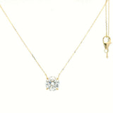 Elegant Diamond Necklaces 14K Gold Yellow 2.07 Carats Lab Grown Diamond Solitaire Pendant Necklace - 18 Inch