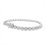 Sophisticated & Timeless Diamond Bracelets 18K Gold White Tennis Bracelet - 4.80 CTW, Size 7 Inch