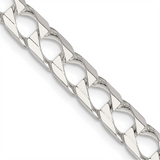 White Sterling Silver 6.25mm Curb Chain