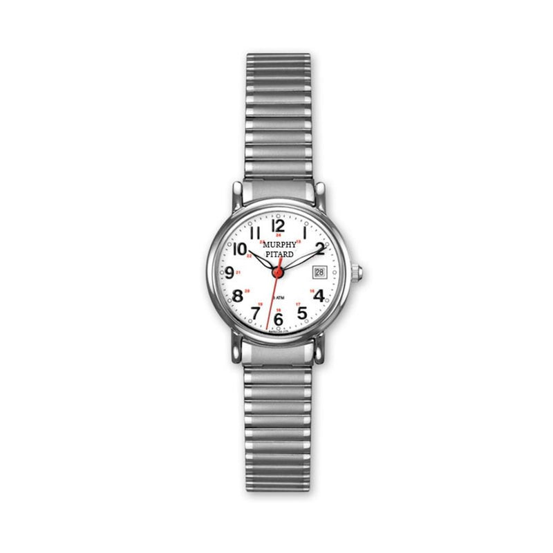 MPJ White Stainless Steel 24mm Expansion Band Watch