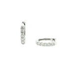 Classic & Contemporary 14K Gold White 0.25 Carats Diamond Huggie Earrings