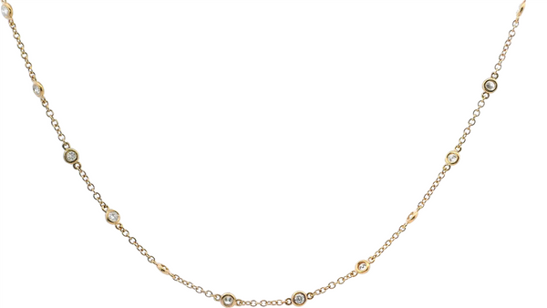 Elegant Diamond Necklaces 18K Gold Rosé 1.03 Carats Diamond Station Necklace - 16.5 Inch