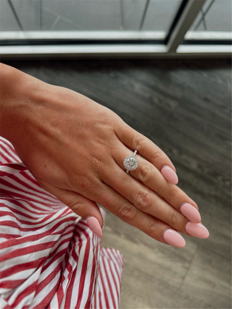 White 14 Karat Gold 2.36 Carats Diamond Halo Semi-Mount Engagement Ring