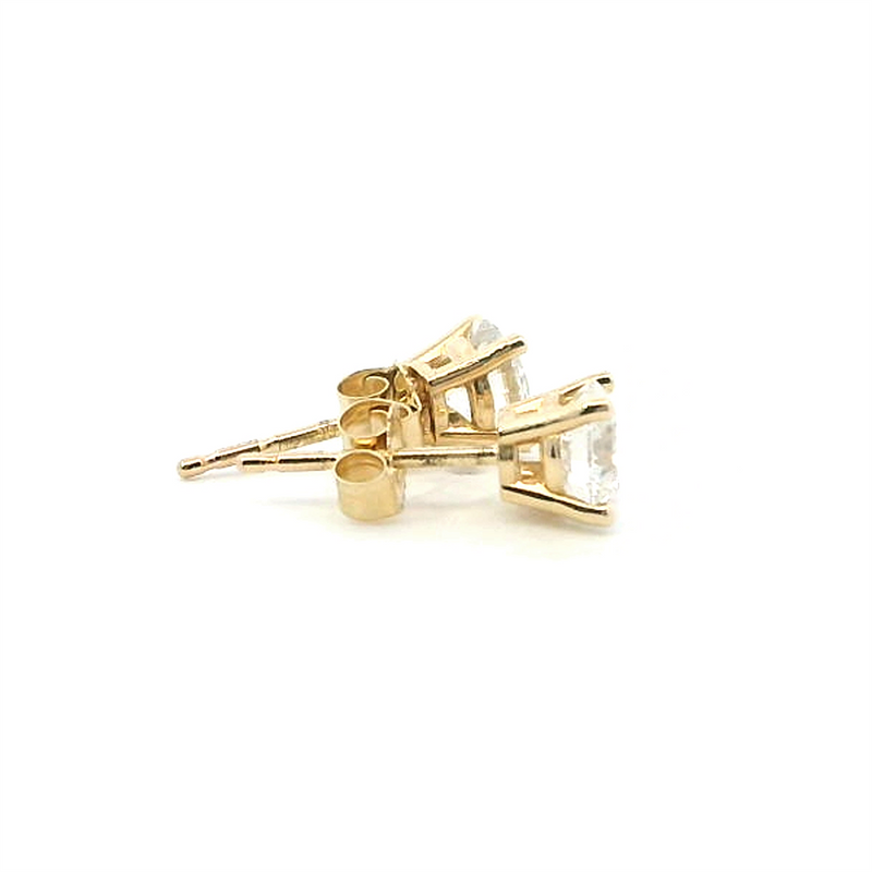 Classic & Contemporary 14K Gold Yellow Lab-Grown 1.0 Carats Diamond 4 Prong Stud Earrings