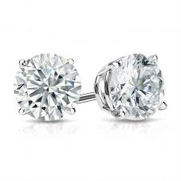 White 14 Karat Gold 1.05 Carats Diamond Stud Earrings