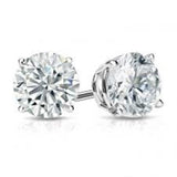 Classic & Contemporary 14K Gold White Natural 3/4 Carats Diamond Stud Earrings