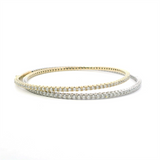 Sophisticated & Timeless Diamond Bracelets 14K Gold & Titanium Two-Toned Round Diamond Bangle Bracelet - 3.5 CTW