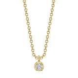 Elegant Diamond Necklaces 14K Gold Yellow 0.05 Carats Diamond Drop Pendant Necklace - 18 Inch