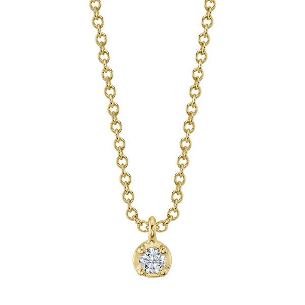 Elegant Diamond Necklaces 14K Gold Yellow 0.05 Carats Diamond Drop Pendant Necklace - 18 Inch