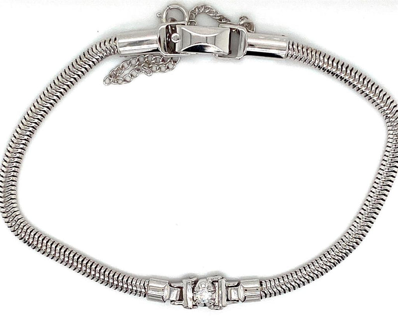 14K White Gold Diamond Add-a-Link Tennis Bracelet - 0.06ct, 7.25"