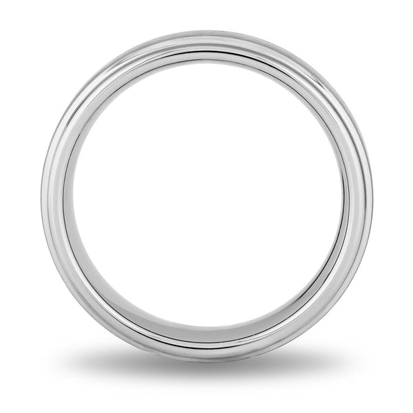 White Tungsten 6 MM Contoured Band