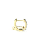 Classic & Contemporary 10K Gold Yellow 1/4 Carats Diamond Small 12.9mm Hoop Earrings