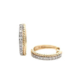 Classic & Contemporary 14K Gold Yellow 0.22 Carats Diamond 15.5mm Small Hoop Earrings