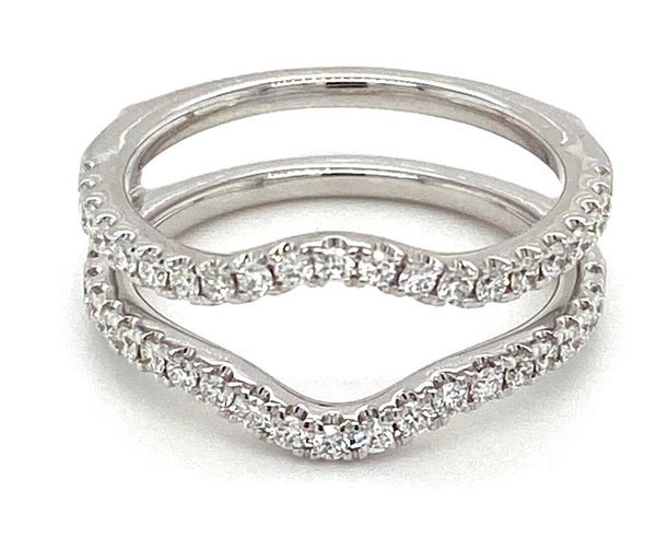 Classic & LuxuriousDiamond Guards  14K White Gold 0.55 Carats Diamond Engagement Ring Guard