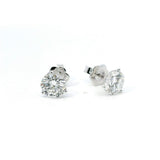 Classic & Contemporary 14K Gold White Lab-Grown 3.04 Carats Diamond Stud Earrings