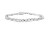 Sophisticated & Timeless Diamond Bracelets 18K Gold White Tennis Bracelet - 4.80 CTW, Size 7 Inch