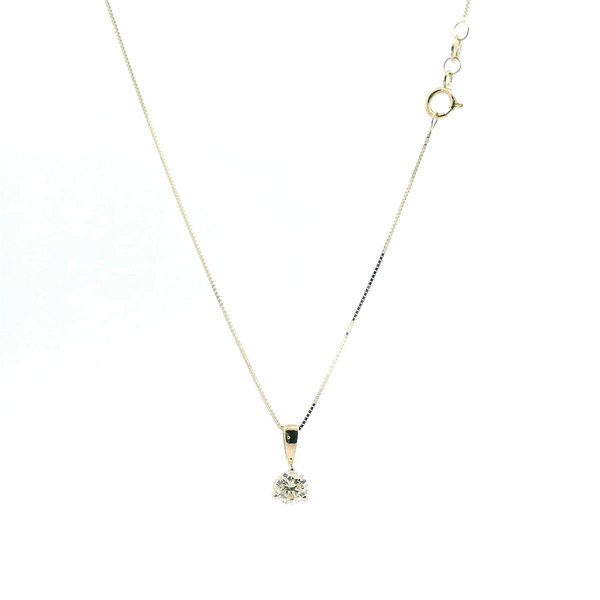 Elegant Diamond Necklaces 10K Gold Yellow 1/2 Carats Diamond Martini Prong Solitaire Pendant Necklace - 18 Inch