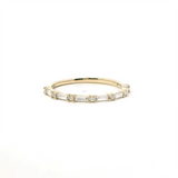 14K Yellow Gold Stackable Diamond Anniversary Ring, 0.25ctw, Round and Baguette Diamonds