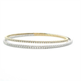 Sophisticated & Timeless Diamond Bracelets 14K Gold & Titanium Two-Toned Round Diamond Bangle Bracelet - 3.5 CTW