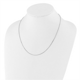 Classic & Funtional White Sterling Silver 1.1mm Ajustable Box Chain, 22 Inch