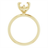 Yellow 14K Gold Pear Cut Solitaire Ring Mounting