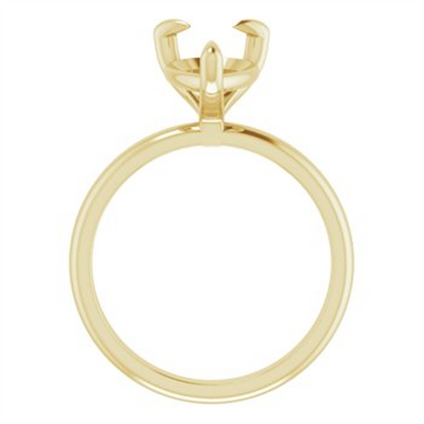 Yellow 14K Gold Pear Cut Solitaire Ring Mounting