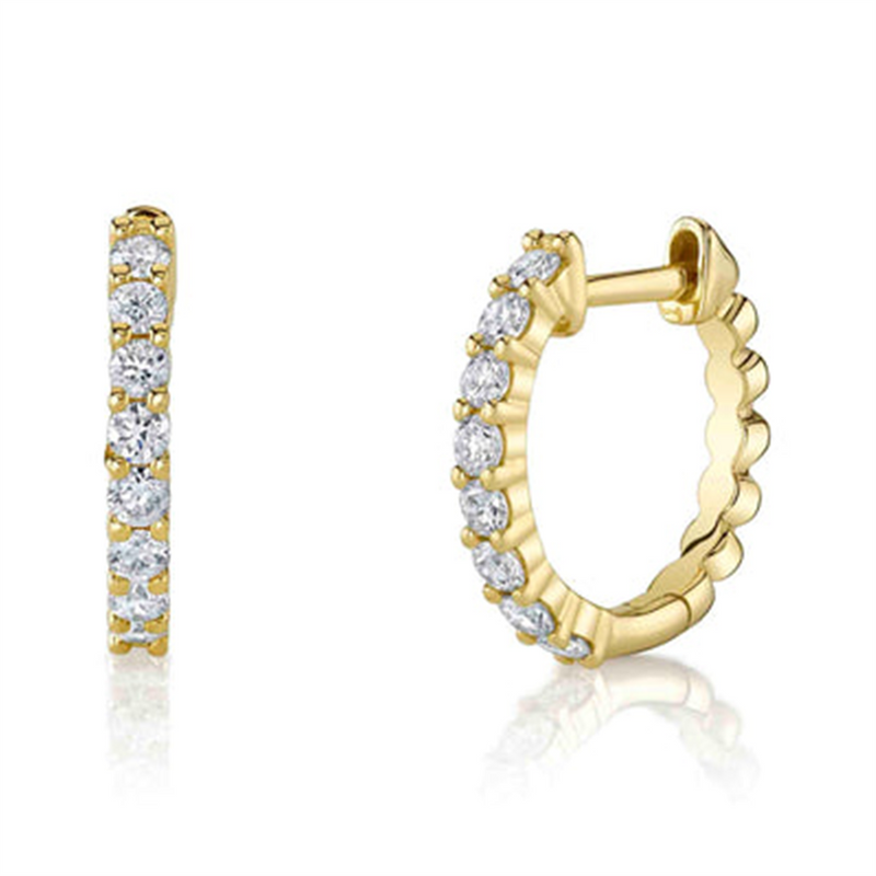 Classic & Contemporary 0.34 Carats Diamond Huggie Earrings