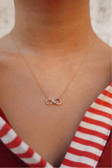 Elegant Diamond Necklaces & Pendants 14K Gold Yellow 0.10 Carats Diamond Infinity Pendant Necklace - 18 Inch