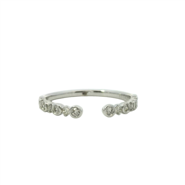 White 14 Karat Gold 0.25 Carats Diamond Negative Space Band