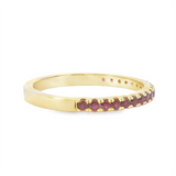 Bold & Elegant Color Stone Fashion Rings -  14K Gold Yellow Stackable 0.37 Carats Ruby Band