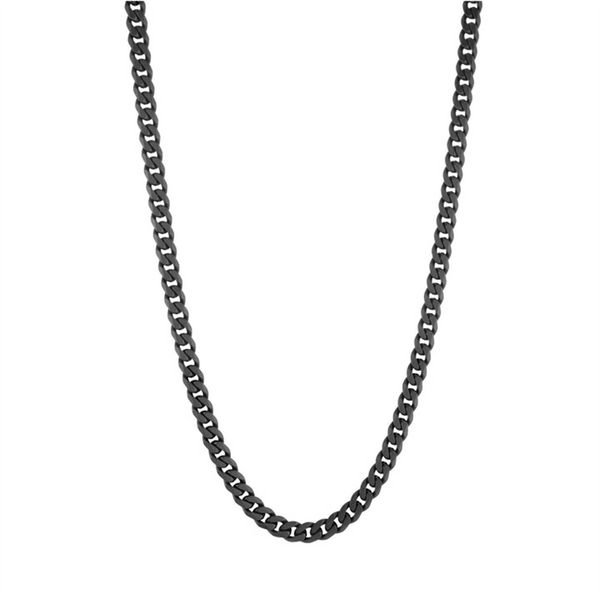 Black Stainless Steel Curb Chain, 22 Inch