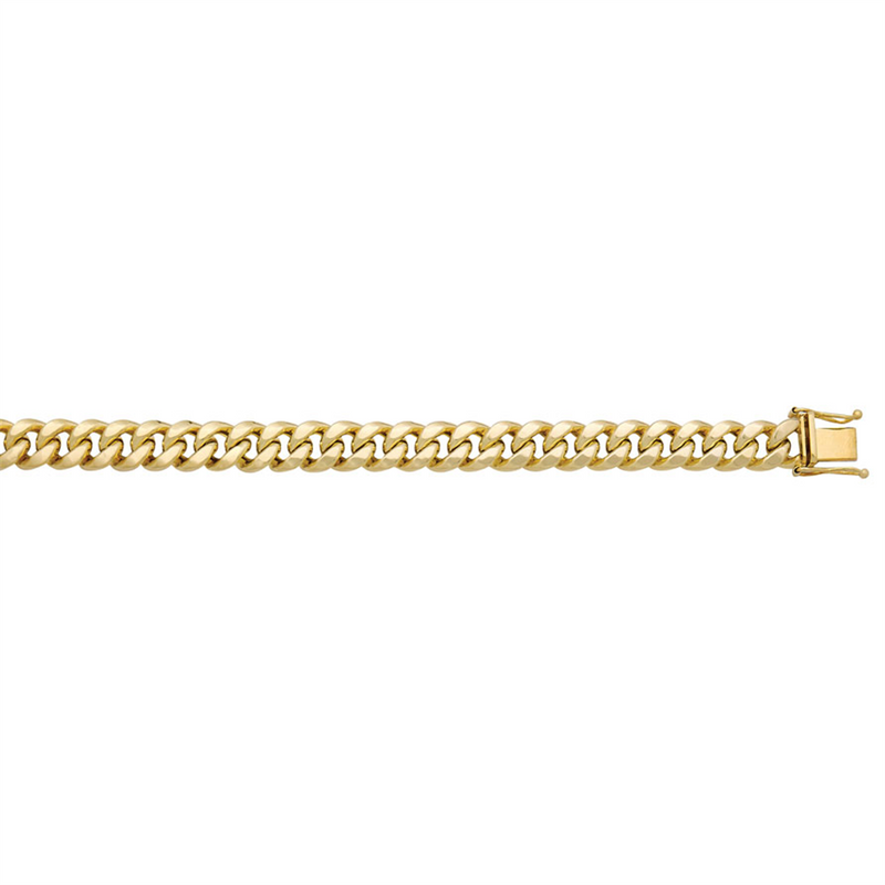 Yellow 10 Karat Gold 7.6mm Cuban Link Chain