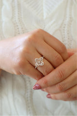 Bold & Elegant 14K Gold Rosé Halo Color Stone Fashion Ring 0.80 Carats Morganite & 0.40 Carats Diamond Quatrefoil Ring