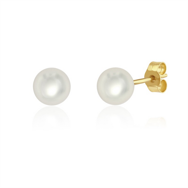 Freshwater 5.5 x 6.0 MM Pearl Stud Earrings