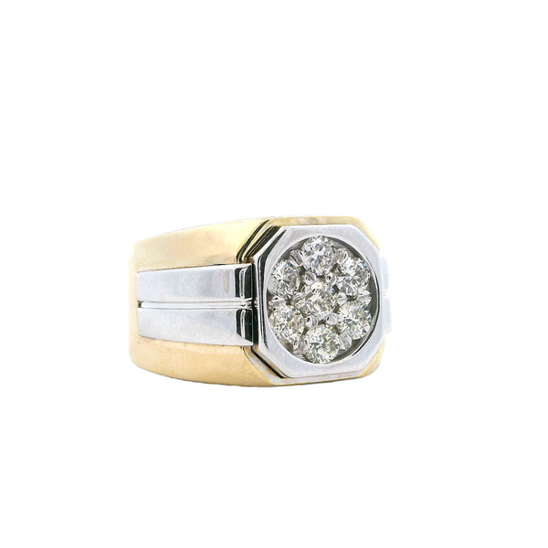 14K Gold Two-Toned 0.98 Carats Diamonds Fashion Ring