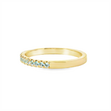 Bold & Elegant Color Stone Fashion Rings  MPJ Exclusive 14K Gold Yellow Stackable Blue Topaz 1/3 Carats Band