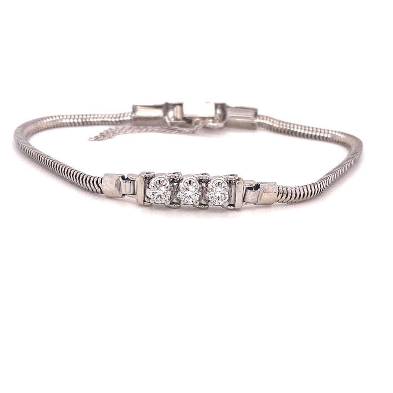 14K White Gold Diamond Tennis Bracelet - 0.36ctw, Add-a-Link Starter, 7.25"