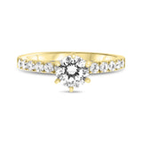 Yellow 14 Karat Gold 0.42 Carats Diamond Semi-Mount Engagement Ring