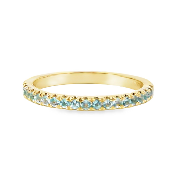 Bold & Elegant Color Stone Fashion Rings  MPJ Exclusive 14K Gold Yellow Stackable Blue Topaz 1/3 Carats Band