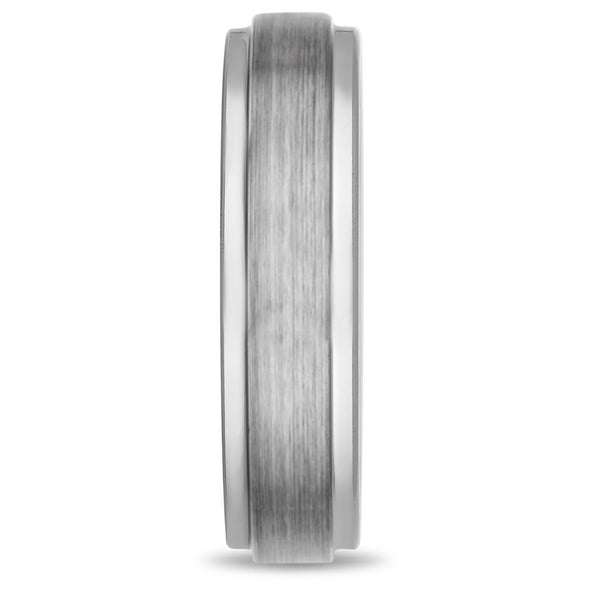 White Tungsten 6 MM Contoured Band