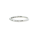 Elegant Diamond Bands 14K Gold White Stackable  1/4 Carats Baguettee & Round Diamond Anniversary Band